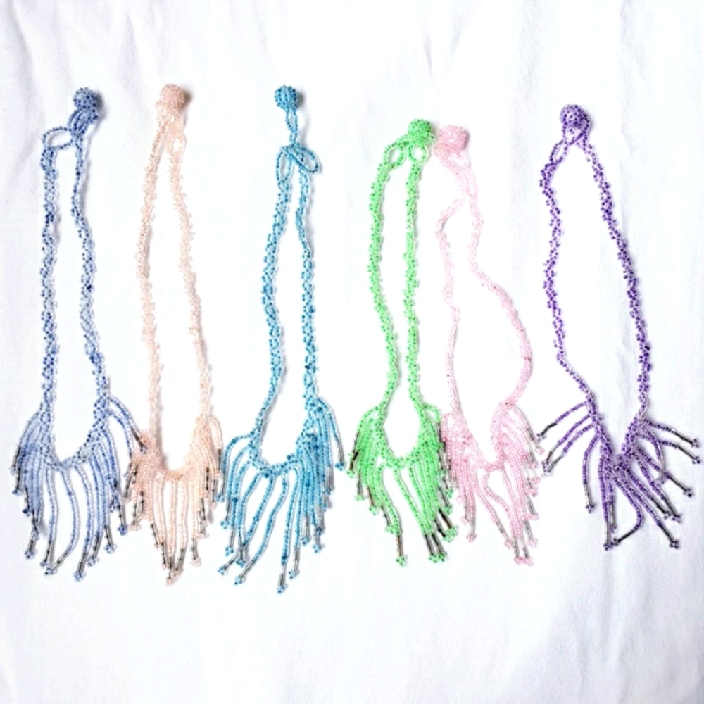 🆕beaded fringe necklaces